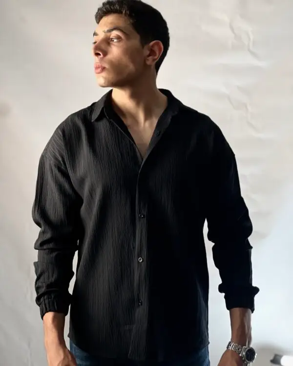 Black Cotton Tides Shirt